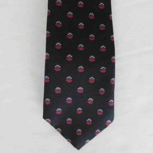 Dior Men\'s Tie in Pink and Black Christian Dior 80s Vintage All Silk Necktie. Abstract  main image 2